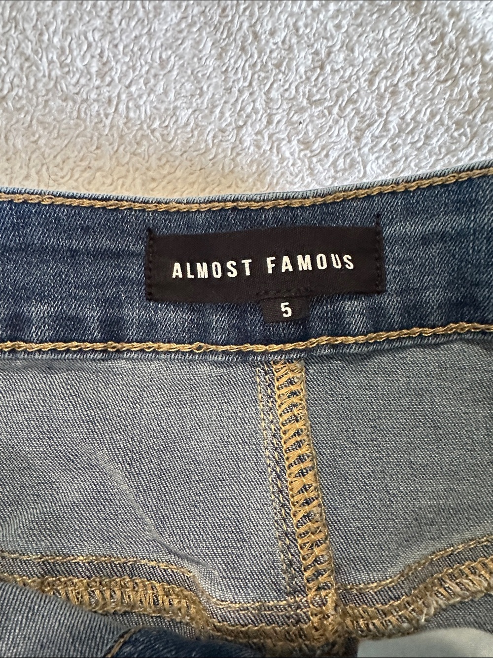 Almost famous- Classic Blue Denim Button-Front Mini Skirt - Picture 3 of 7